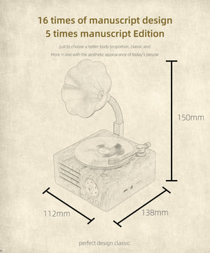 Vintage Gramophone Bluetooth Speaker | Retro Wireless Music Player | Classic Design