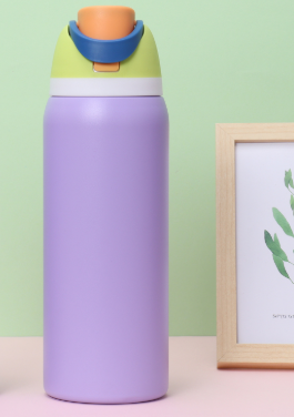 Purple Insulated Water Bottle 32oz | 304 Stainless Steel | Dual-Drink Pop-Up Lid | Large Capacity