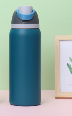 Insulated Water Bottle 32oz | 304 Stainless Steel | Dual-Drink Pop-Up Lid | Blue