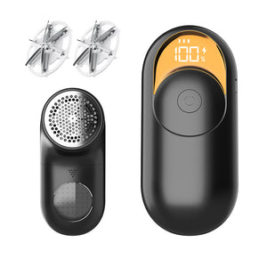 Electric Lint Remover | Digital Display | 3-Speed USB Rechargeable Fabric Shaver | Black