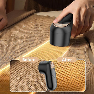 Electric Lint Remover | Digital Display | 3-Speed USB Rechargeable Fabric Shaver | Black