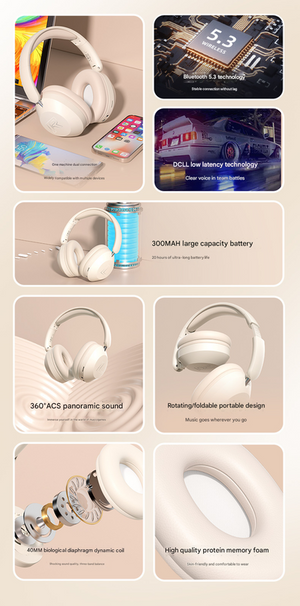 Wireless Music Headset | SY-T4 | Over-Ear | Long Battery Life | Universal Compatibility | Black