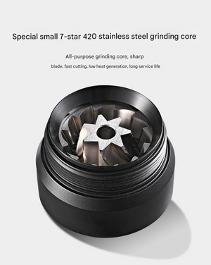 Premium Manual Coffee Grinder | 7-Star | Black | R50pro | Portable Bean Mill