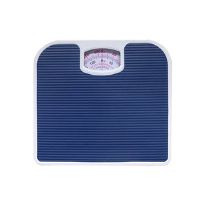 Mechanical Bathroom Scale | Classic Analog | Battery-Free | Non-Slip Platform | Blue