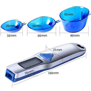 Digital Spoon Scale | High Precision | 3 Measuring Heads | 500g Capacity | Blue
