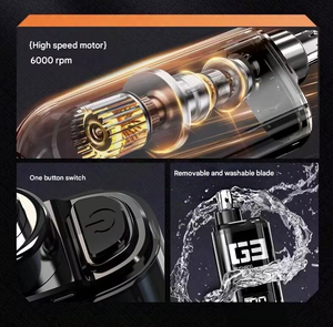 Electric Nose & Ear Hair Trimmer | Painless Grooming Tool | USB-C Rechargeable | LED Display | Orange