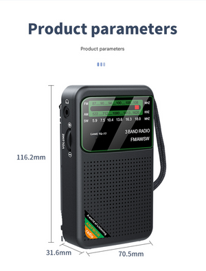 JOC TG-77 Multi-Band Rechargeable Radio | FM/AM/SW | Automatic Channel Search | Golden
