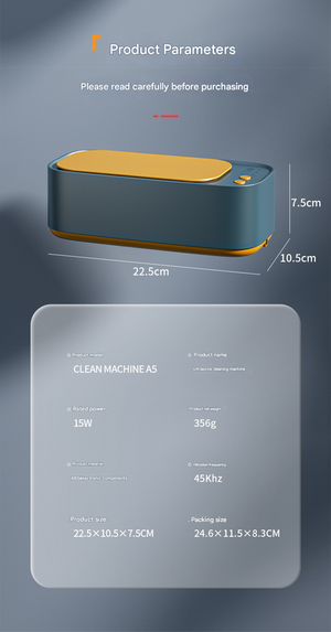 Portable Ultrasonic Cleaner | 45kHz Professional High-Frequency Cleaning Machine | Jewellery, Glasses & Makeup Brushes | Green