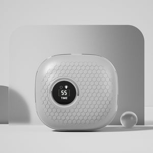 Ultrasonic Contact Lens Cleaner | Portable Automatic Electric Cleaning Case with LED Makeup Mirror | USB Rechargeable | Grey