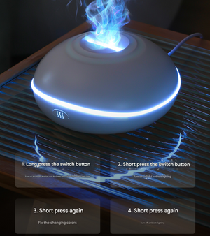 USB Aromatherapy Diffuser | Mini Flame Projection Humidifier | Portable for Home & Car | Wood Grain