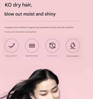 Cordless Hair Dryer | Ultra-Lightweight Ionic | USB Rechargeable | Cool Air Mode | Black Finish