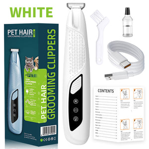 Precision Pet Paw Trimmer | Waterproof & Rechargeable Grooming Clipper | Dog & Cat Paws, Eyes & Ears | White