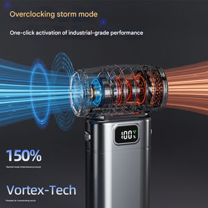 Turbo Fan & Air Duster | Portable High-Speed Brushless Motor 130,000 RPM | Rechargeable | Black Finish