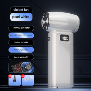 Turbo Fan & Air Duster | Portable High-Speed Brushless Motor 130,000 RPM | Rechargeable | White Finish