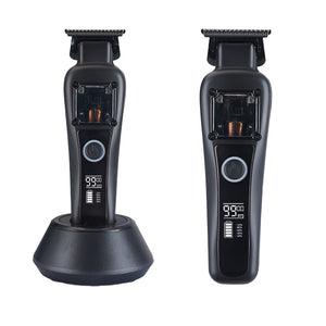 Professional Cordless Hair Clipper | Magnetic Motor 9900RPM | LCD Display & Dual Charging | Black