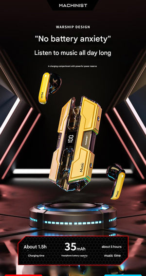 TWS Gaming Earbuds | Bluetooth 5.3 | Low Latency | Hi-Fi Surround Sound | LED Display | Black