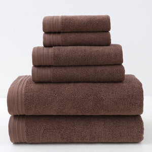 Luxury Combed Cotton Towel Set | Highly Absorbent & Durable | Bath, Hand & Face | Dark Brown