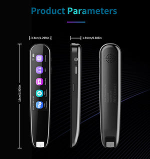AI Translator Pen | 112+ Languages | Offline Mode | HD Touchscreen & Dictionary | Black