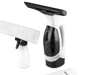 Window & Surface Vacuum Cleaner Kit | Cordless Rechargeable | Streak-Free Squeegee & Spray Bottle | White