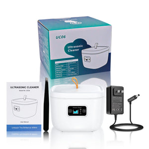Ultrasonic Cleaner with UV Light | 45kHz for Dentures, Retainers, Jewellery & More | White