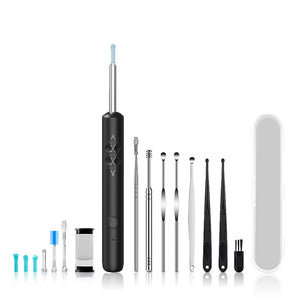 Smart Visual Ear Cleaner with Camera | Gentle Silicone Tips | USB-C Rechargeable Otoscope | Black Premium Edition
