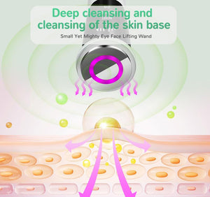 Facial Beauty Wand | Multifunctional with LED Photon Therapy | Hot Compress & Sonic Vibration | White