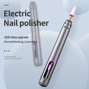 Electric Nail Drill Pen Kit | 3-Speed Rechargeable | Bidirectional Manicure & Pedicure Tool | Silver Grey