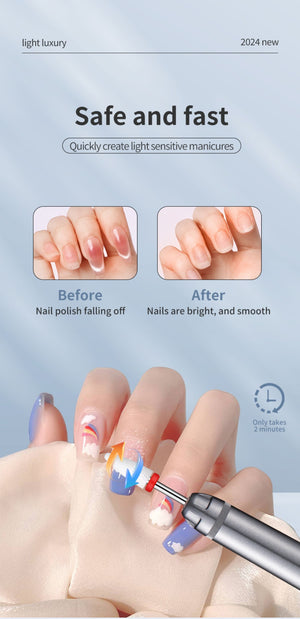 Electric Nail Drill Pen Kit | 3-Speed Rechargeable | Bidirectional Manicure & Pedicure Tool | Silver Grey