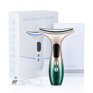 Neck & Face Beauty Device 4-in-1 | LED Light Therapy, EMS Lifting & Anti-Wrinkle Massager | Gradient Finish