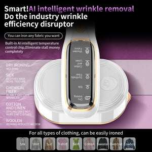 Handheld Garment Steamer & Mini Iron | Smart Temperature Control | Rapid Heating & Powerful Steam | White