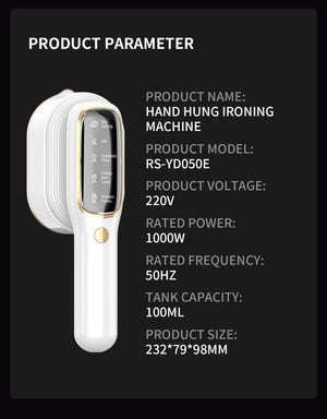 Handheld Garment Steamer & Mini Iron | Smart Temperature Control | Rapid Heating & Powerful Steam | White