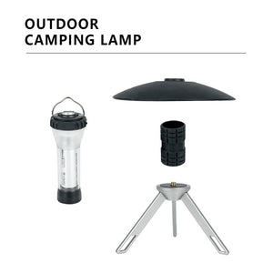 Outdoor Camping Lantern | Portable with Tripod Stand | Soft Light Diffuser | USB-C Charging | Black