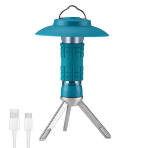 Outdoor Camping Lantern | Portable with Tripod Stand | Soft Light Diffuser | USB-C Charging | Blue