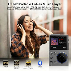Hi-Res Digital Audio Player | DSD & Dual DAC | Bluetooth 5.0 | Expandable Storage | Grey 16GB + 16GB