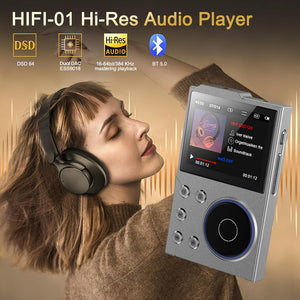 Hi-Res Digital Audio Player | DSD & Dual DAC | Bluetooth 5.0 | Expandable Storage | Grey 16GB + 16GB