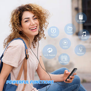 Digital Music Player | Bluetooth 5.4 | Hi-Fi Lossless Sound | 8GB Storage | Expandable | Black + 8GB