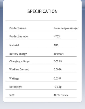 Sleep Aid Device | Handheld Microcurrent Pulse Massager | USB Rechargeable | White Finish