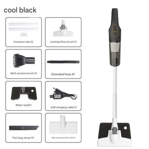Cordless Vacuum Cleaner 2-in-1 | Handheld & Stick | Detachable Water Tank & Dust Mite Remover | Black