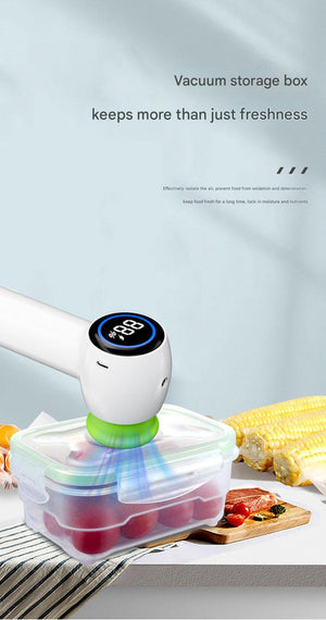 Vacuum Sealer & Inflator | Handheld with LED Display | For Food Storage, Jars, Bags & Balls | White