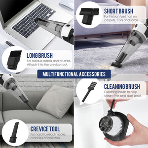 Corded Handheld Car Vacuum Cleaner | 10kPa Suction | 120W Power | LED Light | Black Finish