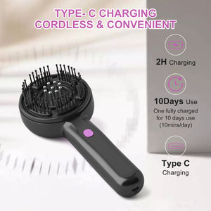 Electric Scalp Massager & Essential Oil Applicator Brush | 360° Kneading | USB-C Rechargeable | Grey