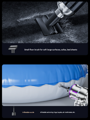 Cordless Vacuum Cleaner 4-in-1 | Handheld | 16KPa Suction | Brushless Motor, Blower & Air Pump | Silver & Purple