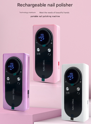 Professional Rechargeable Nail Drill Machine | 45,000RPM Portable E-File Kit | Acrylic, Gel, Manicure | White Finish