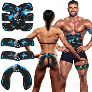 EMS Muscle Stimulator Kit | Ultimate USB Rechargeable | Abs, Arms, Glutes | Black & Blue