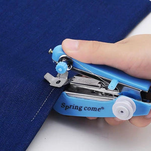 Mini Handheld Sewing Machine 2PC | Portable Manual Stitching Tool | Quick Fabric Repairs | Blue