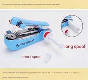 Mini Handheld Sewing Machine 2PC | Portable Manual Stitching Tool | Quick Fabric Repairs | Blue