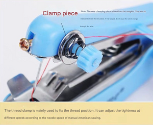 Mini Handheld Sewing Machine 2PC | Portable Manual Stitching Tool | Quick Fabric Repairs | Blue