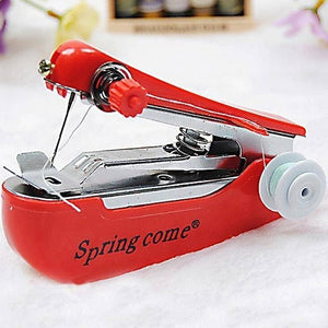 Mini Handheld Sewing Machine 2PC | Portable Manual Stitching Tool | Quick Fabric Repairs | Red