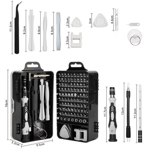Precision Screwdriver Set 115-in-1 | Magnetic Repair Kit for PC, Laptop, Phone & Electronics | Grey