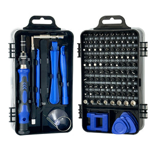 Precision Screwdriver Set 115-in-1 | Magnetic Repair Kit for PC, Laptop, Phone & Electronics | Blue & Black